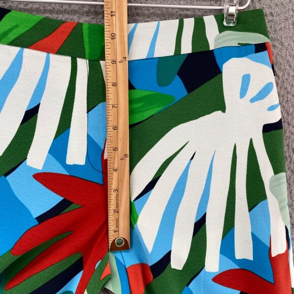 Ann Taylor Pants Women 2 Multicolor Tropical Floral Wide Leg Cropped Capri Beach - Picture 7 of 11